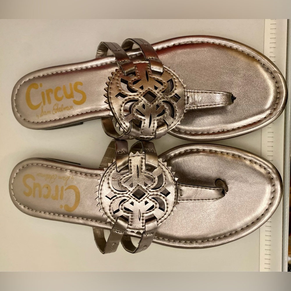 Sam Edelman Women's Sandal 7.5 Color: Dark Pewter